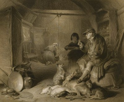ハイランダーのコテージ内部 作： William Finden