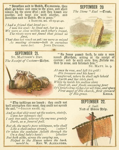 聖書エンブレム記念誌のページ（カラーリトグラフ） 作： William Foster