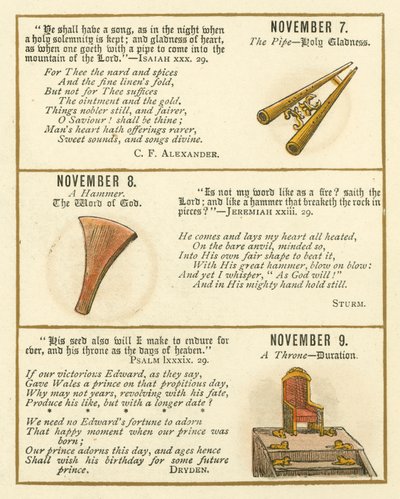 聖書エンブレム記念誌のページ（カラーリトグラフ） 作： William Foster