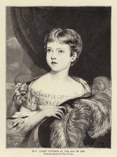ビクトリア女王、10歳 作： William Fowler