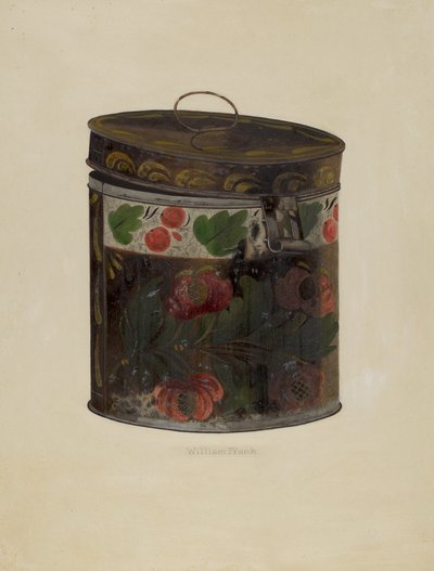 Toleware Tin Cannister、c。 1937年。 作： William Frank