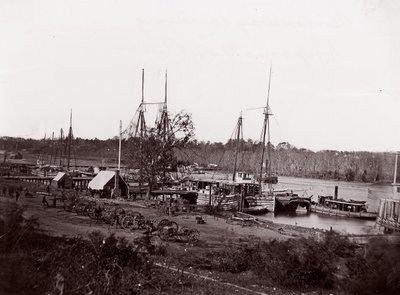 1864年、アポマトックス川のブロードウェイ・ランディング。 作： William Frank Browne