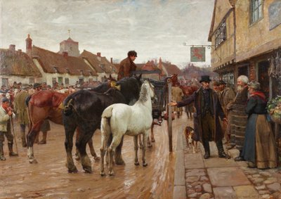 マーケットデー、1907 作： William Frank Calderon