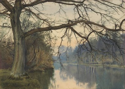 川岸の大木、1892年 作： William Fraser Garden