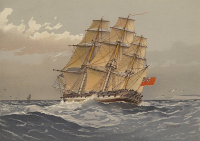 38銃のフリゲート艦、1770年頃 作： William Frederick Mitchell