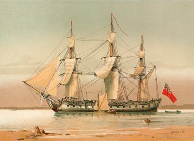 1780年頃の42砲のフリゲート 作： William Frederick Mitchell