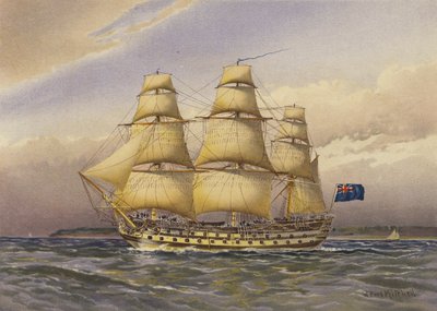 戦艦、1760年頃 作： William Frederick Mitchell