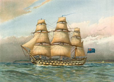 1760年頃の戦闘船 作： William Frederick Mitchell