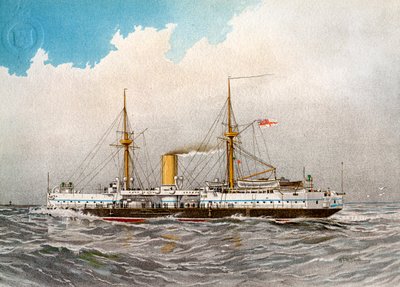 HMSコロッサス、イギリス海軍2等戦艦、c1890-c1893 作： William Frederick Mitchell