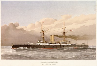 HMS「ロイヤル・ソブリン」戦艦 作： William Frederick Mitchell