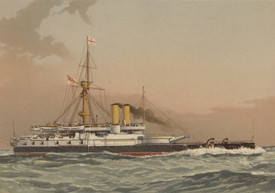 HMSビクトリア、一等戦艦 作： William Frederick Mitchell