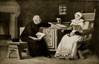 刑務所にいるレディジェーングレイ、「ハッチンソンのイギリス国民の物語」、1923年頃のイラスト 作： William Frederick Yeames