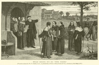 ウィクリフが貧しい司祭を送り出す 作： William Frederick Yeames