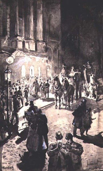 エディンバラのリセウムの扉（インクと白チャイナ） 作： William G. Burn Murdoch