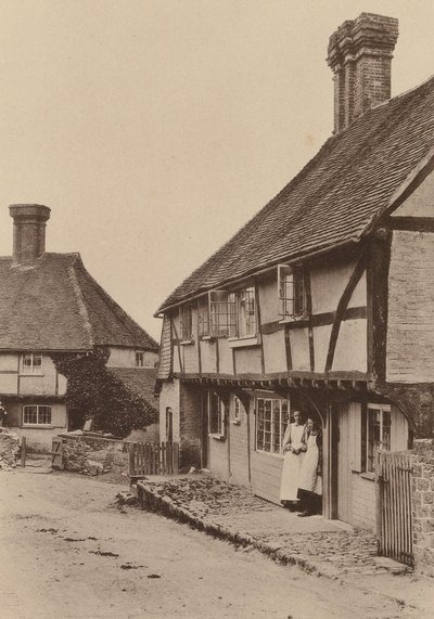サセックス州ペットワース近郊のバイワースにて（モノクロ写真） 作： William Galsworthy Davie