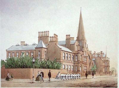 1864年に出版されたWilliam Gavin HerdmanとA.Pickeringの「Modern Liverpool Illustrated」に掲載されたOrphan Boys Asylum（カラーリトグラフ）。 作： William Gavin Herdman