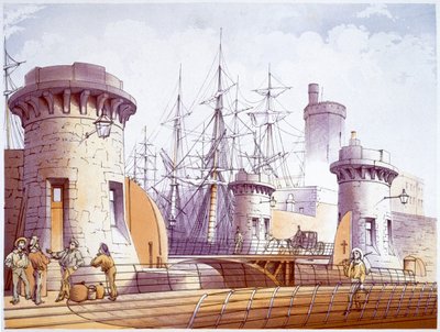 リバプールの波止場で働く船員たち（1864年 作： William Gawin Herdman