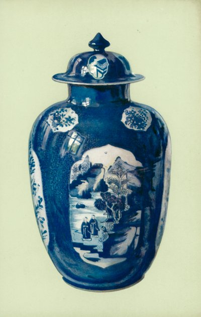 中国・康煕帝時代の「青白壺」（カラーリトグラフ 作： William Gibb
