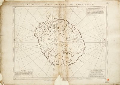 インド洋に浮かぶブルボン島の海図 作： William Gilbert