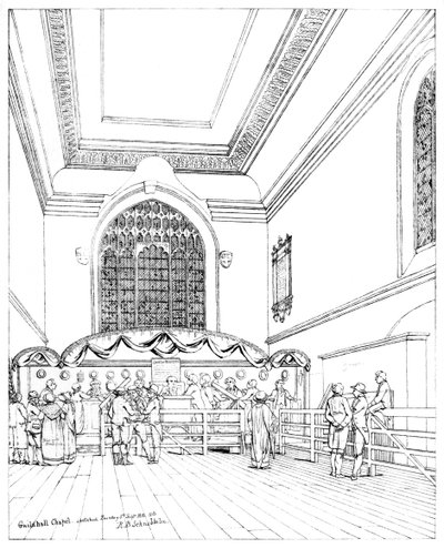 ロンドン市ギルドホール礼拝堂の内部、1886年 作： William Griggs