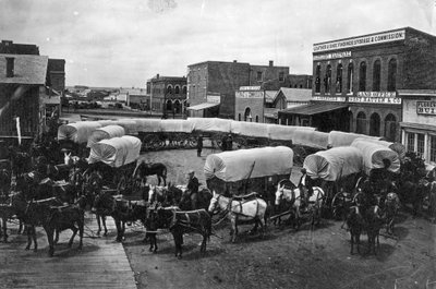 デヴィッドブルースパワーズ、デンバーでのレブンワースの列車、1868 作： William Gunnison Chamberlain