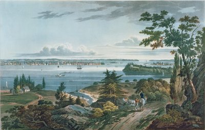 ウィーホークのニューヨーク、I。ヒルの彫刻、1820年3月（アクアチント色） 作： William Guy Wall