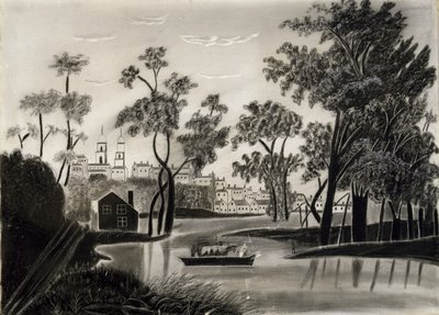 牧歌的なシーン、おそらく1825-1850（サンドペーパー上のグラファイト） 作： William Guy after Wall