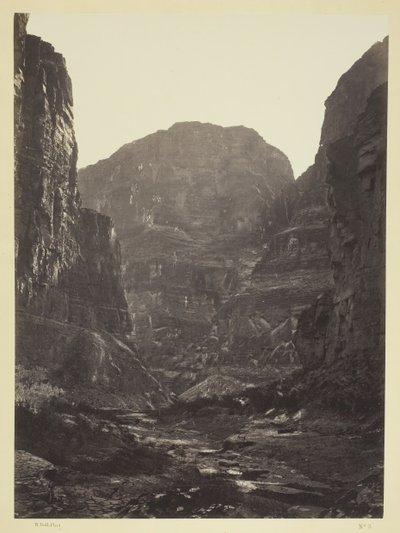 カナブ・ウォッシュのカノン、コロラド川、南を望む、1872年。 作： William H. Bell