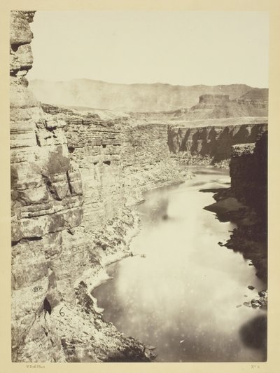 グランドカノン、コロラド川、パリア・クリーク付近、西を見る、1872年 作： William H. Bell