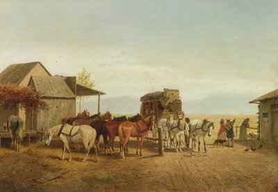 カリフォルニアステージコーチ停止、1875 作： William Hahn