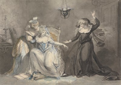 室内に3人の女性がいるドラマチックなシーン 作： William Hamilton