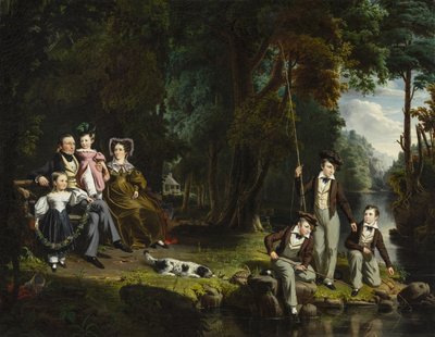 アレクサンダーマスタートンとその妻と子供、1834年 作： William Hamilton