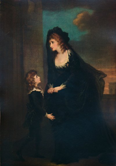 イザベラの悲劇におけるシドンズ夫人と息子、1784年、1935年 作： William Hamilton