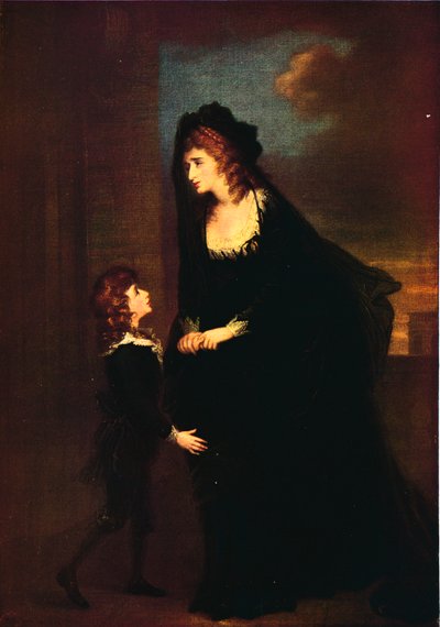 イザベラの悲劇、1784年、シドンズ夫人と息子 作： William Hamilton
