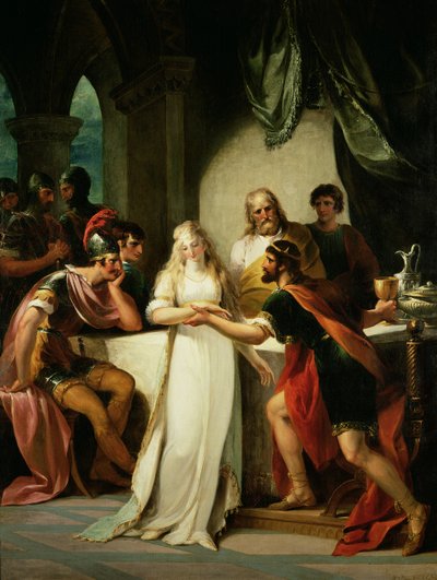 ヴォルティガーンとロウェナ、1793 作： William Hamilton
