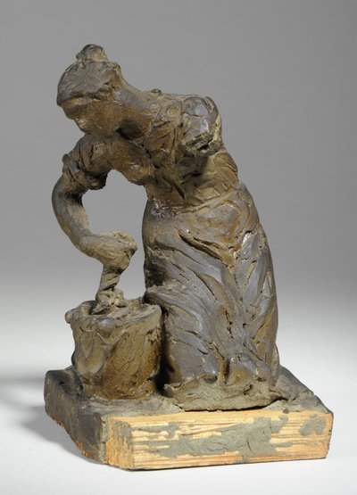 洗濯機の女性の姿のマケット（粘土） 作： William Hamo Thornycroft