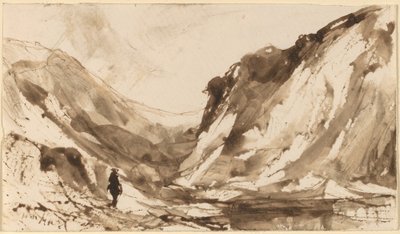 山岳風景の深い谷 作： William Hart
