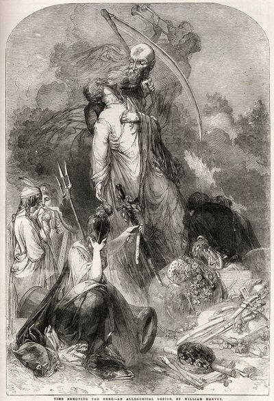 ウェリントン公爵アーサー・ウェルズリー（1769-1852）の死に関するアレゴリー - ウィリアム・ハーヴェイの絵 作： William Harvey