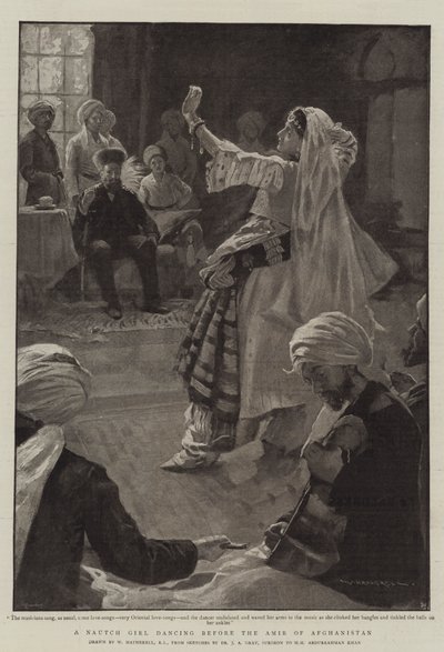 アフガニスタンの首長の前で踊るノーチ少女 作： William Hatherell