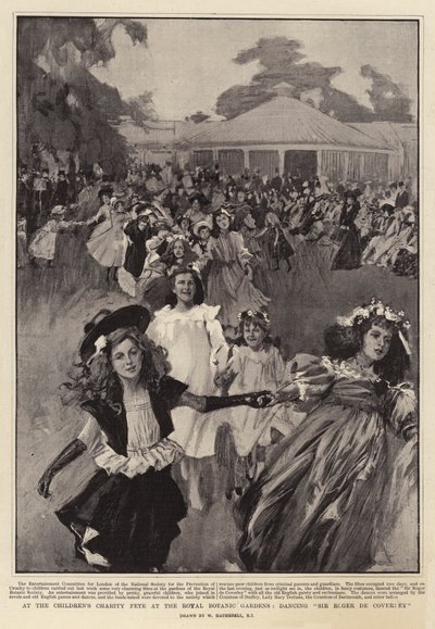 王立植物園の子供チャリティーフェットで、ロジャードカバーリー卿が踊る 作： William Hatherell