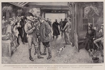 ノーリッチでの帝国ヨーマンリーの分遣隊である前線の命令を待っている 作： William Hatherell