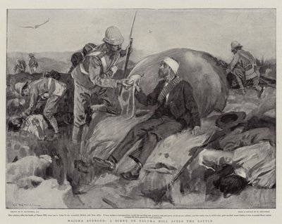 マジュバの復讐、戦いの後のタラナの丘のシーン 作： William Hatherell