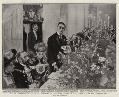 市のチェンバレン氏、マンションハウスでの昼食会での市長への返信 作： William Hatherell