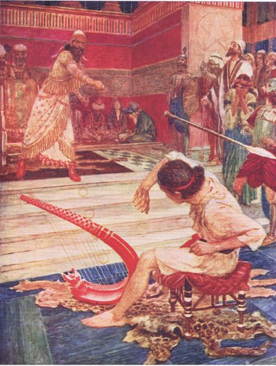 Hodder＆Stoughtonによって発行された聖書の物語、1930年頃のSaulとDavid 作： William Hatherell