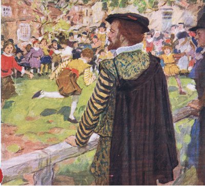 マイマガジン、pub.1922のテンプルバーの近くで子供たちが遊ぶシェイクスピア 作： William Hatherell