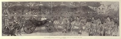 ダイヤモンドジュビリー行列、クイーンズ装備の全景 作： William Hatherell