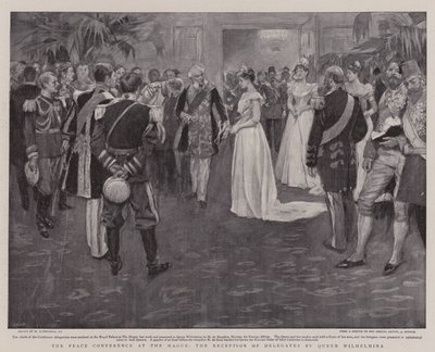 ハーグでの平和会議、ウィルヘルミナ女王による代議員のレセプション 作： William Hatherell