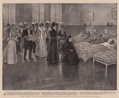 女王と傷ついた女王陛下はNetley病院の病棟を訪問 作： William Hatherell