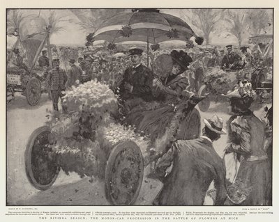 リビエラシーズン、ニースでの花の戦いの自動車行列 作： William Hatherell