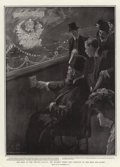 クリスタルパレスのシャー、陛下が王と女王の肖像画を発射 作： William Hatherell